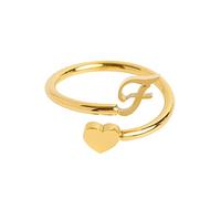 Binders Jewelry Dainty Initial Heart Ring 26 Letter Heart Ring Jewelry Popular Accessories Organizer Piercings Jewelry, one size, Metal, No Gemstone