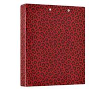 Binders Three Ringing 1.5 in Pack of 1 Red Leopard Spots