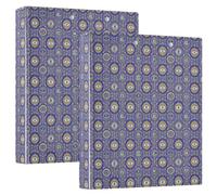 Binders Three Ringing 1.5 in Pack of 2 Purple Gold Evil Eyes