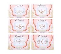 Bindi Pack of 6 Crystal Designer Jewel for Forehead Face Tikka Multicolored Bindiya Stickers Adhesive Stone Indian Traditional Bindi Tattoos for Women Girls Bride Diwali Gift Return Gifts