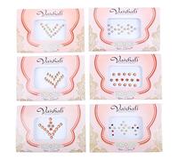 Bindi Pack of 6 Crystal Designer Jewel for Forehead Face Tikka Multicolored Bindiya Stickers Adhesive Stone Indian Traditional Bindi Tattoos for Women Girls Bride Diwali Gift Return Gifts