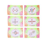 Bindi Pack of 6 Crystal Designer Jewel for Forehead Face Tikka Multicolored Bindiya Stickers Adhesive Stone Indian Traditional Mothers Day mom Gifts Bindi Tattoos for Women Girls Bride Return Gifts