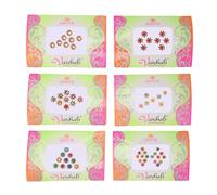 Bindi Pack of 6 Crystal Designer Jewel for Forehead Face Tikka Multicolored Bindiya Stickers Adhesive Stone Indian Traditional Mothers Day mom Gifts Bindi Tattoos for Women Girls Bride Return Gifts