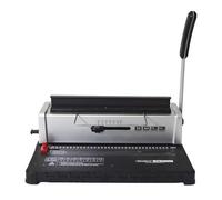 Binding Machine, Coil Spiral Binding Machine Manual Book Maker 34-Holes Binding 120 Sheets Punch Binder Adjustable Coil Binding Spines with Sturdy Metal Construction for Office Documents,White