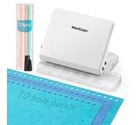 Binding Machine for Planner： WORKLION Metal 10 Hole Punch & Multi Color 30 Hole Loose Leaf Binder Rings(10 pcs) for Making 26 Holes on B5 Paper, 30 Holes on A4, 20 Holes on A5 Book.