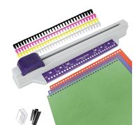 Binding Machine, Portable Desktop Binding Punch Hand Push 30 Hole Punch for A4 A5 A6 A7 B5 B6 B7 Paper Punch Binding Machine with 4 Loose Leaf Binding Strips, 6 Sheet Capacity
