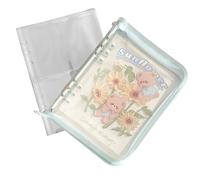 Binding Notebook - 6-Hole Loose Leaf Photo Album, Portable A5 6-Ring Organizer | Loose Leaf Binder | Photo Cover with Stickers for Family, Teacher,