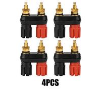 Binding Post, 4Pcs Red and Black Conjoined Speaker Binding Post Terminal with 4 mm Banana Plug Jack for Power Amplifier (4Pcs)