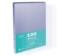 Binditek 100 Pack 250 Micron A4 Binding Covers, PVC Clear Binding Covers, Square Corners, Un-Punched, Office and School Supplies