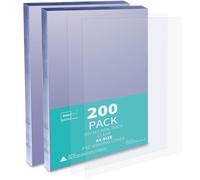 Binditek 200 Pack 200 Micron A4 Binding Covers, PVC Clear Binding Covers, Square Corners, Un-Punched, Office and School Supplies