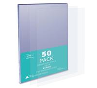 Binditek 50 Pack 200 Micron A4 Binding Covers, PVC Clear Binding Covers, Square Corners, Un-Punched, Office and School Supplies