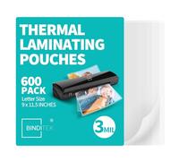 Binditek 600 Pack 3 Mil Thermal Laminating Pouches, 9x11.5 Inches Laminating Sheets, for Letter Size, Ultra Clear, Glossy, Hold 8.5x11 Inches, Heat Seal, Office School Supplies