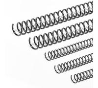 Binditek Plastic Spiral Binding Coils 200 Pack, 6mm (1/4") & 8mm (5/16"), 4:1 Pitch, Black, for Letter Size, 48 Loops, 100 Pack Each Size, for Students and Coworkers