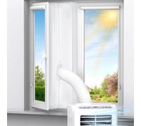 Bindokun Air Conditioner Window Seal, 400cm Portable Universal Aircon Window Seal Kit, Air Conditioning Window Seal Kit for Mobile AC Unit and Tumble Dryer, No Drilling with Zip