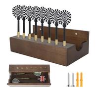 Bindokun Dart Holder with 8 Slots & Storage Box - Wall Mount Darts Holder Stand Organizer for Steel Tip and Soft Tip Dart Accessories