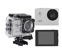 Bindpo Action Camera, 1080P 12MP HD 30M Waterproof Sports Camera 2 Inch Touch Screen with Accessories for Vlogging, Diving, Skiing(Silver)