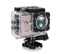 Bindpo Action Camera, 1080P 12MP HD 30M Waterproof Sports Camera 2 Inch Touch Screen with Accessories for Vlogging, Diving, Skiing(Golden)