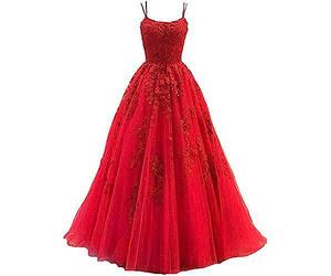 BINDT Women's Spaghetti Straps Lace Tulle Appliques Ball Gown,Formal Party Wedding use,Wedding Gown,Evening Dress,4,S