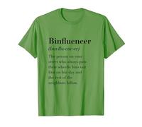 Binfluencer Influencer Pun Taking Out The Bins Garbage Day T-Shirt, Men, Grass Green, Medium