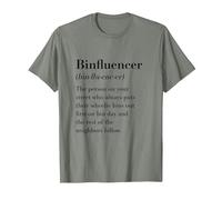 Binfluencer Influencer Pun Taking Out The Bins Garbage Day T-Shirt, Men, Olive Heather, X-Large
