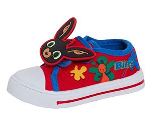 Bing Bunny Canvas Pumps with Removable 3D Badge Easy Touch Fasten Trainers Plimsoles Red 10 UK Child