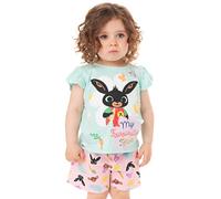 Bing Bunny Pyjamas For Girls | Long OR Short Pink Blue Sula Characters PJs with Frilly Sleeve T-Shirt | CBeebies Childrens Show Merchandise