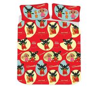 Bing Bunny Woosh Duvet Cover Set in Light Red | Size: Single Bing Bunny Light Red Single