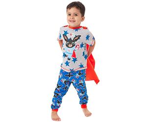 Bing Cbeebies Bunny Pyjamas with Cape Boys T-Shirt & PJ Bottoms Set 4-5 Years Grey