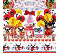 Bing Party Kit, Bing Birthday Decorations, Bunny Birthday Balloons, Tableware for Com Pleanno b Ing Parties, Party Theme Bunny, B Ing Background Com Pleanno, Kit Plates Napkins Com Pleanno b Ing