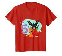Bing T-Shirt: Bing and Flop - 'I am Five' T-Shirt, Youth, Red, Medium
