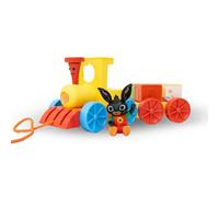 Bing Train, sort and stack train is a pull along train that pulls a trailor of building blocks to stack and create pictures with, along with a Bing figure. Perfect Bing toys for toddlers.