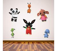 Bing Wall Sticker - Small Group Decal Set Kids Bedroom Decor Bing Bunny Sula Pando Flop Amma Padget (120cm Width x 60cm Height)