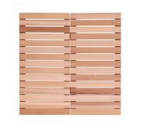 bingaai Cedar Wood Shower Mat, Cedar Wooden Bath Mats, 30" Square Mat, Foldable Wood Bath Mat Non-Slip for Bathroom Bathtub Spa Sauna Garden Home, Wooden Floor Mat Large for Indoor and Outdoor