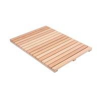 bingaai Cedar Wood Shower Mat, Cedar Wooden Bath Mats, Wood Bath Mat 31.5 × 23.6 in, Shower Stall Mat Non-Slip for Bathroom Bathtub Spa Sauna Garden Home, Wooden Floor Mat Large for Indoor and Outdoor