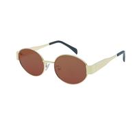 bingdwendwen Retro Oval Sunglasses for Women and men,Stylish Polarized Trendy Classic Shades UV400-Retro Metal Frames (Gold/Brown Lens)