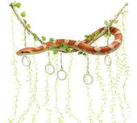 BingegePet 39" Snake Climbing Vines, Natural Jute Rope Reptile Enrichment Toys for Ball Python & Corn Snake, Handcrafted Jungle Habitat Decor, Sturdy Climbing Branch for Small Animals
