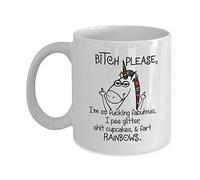 BingFra048 Unicorn Bitch Please I'm so Fabulous I Pee Glitter Mug - 11OZ Coffe Mug Gift