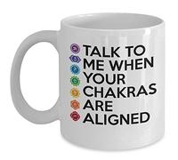 BingFra048 Unique Yoga Mug Talk to Me When Your Chakras are Aligned Coffee Tea Cup 11oz White Ceramic 11 Oz Novelty Tea Cup Coffee Mug