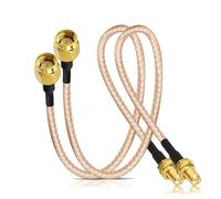 Bingfu 30cm SMA Female Bulkhead to SMA Male RG316 Antenna Cable 2PCS | Compatible with 4G LTE Router Gateway Modem Ham Radio SDR USB Dongle Receiver 2-Pack