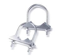 Bingfu Antenna Mount Fixed Bracket U-Bolt Clamp Anti-Corrosion (2 PCS) for Outdoor LoRa, Helium Miner, WiFi, 4G LTE, Ham Radio, TV Antenna