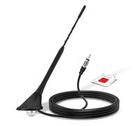 Bingfu Car Antenna FM/AM Aerial 29cm Universal Roof Mount with Mounting Base, 5Meter Cable, DIN Plug Connector for Car, Truck, SUV Stereo Head Unit Receiver