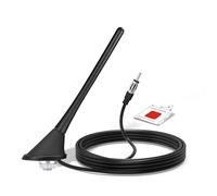 Bingfu Car FM Radio Antenna, 22cm Universal Roof Mount FM/AM Antenna with Mounting Base, 5Meter Cable, DIN Plug Connector for Car, Truck, SUV Stereo Head Unit Receiver