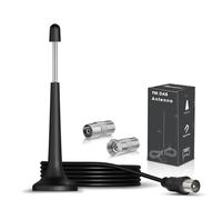 Bingfu DAB DAB+ FM Radio Antenna Aerial Telescopic FM Aerial Rod with 3Meter Extension Cable & Magnetic Base for Portable Radio Tuner Stereo HiFi Receiver AV Receiver