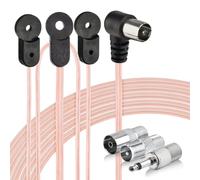 Bingfu DAB FM Dipole Antenna F Male 75Ω for Stereo Receivers, 3 Adapter