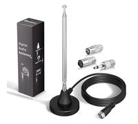 Bingfu DAB FM Radio Antenna Indoor Digital Telescopic Aerial with Magnetic Base 3Meter Extension Cable for 75 Ohm DAB+ FM Radio Home Stereo Receiver AV Audio Video Home Theater Receiver