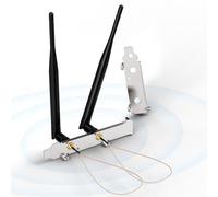 Bingfu Dual Band WiFi Aerial 2.4GHz 5.8GHz 6dBi RP-SMA Antenna + RP-SMA Female Pigtail Cable + PCI Slot Cover for WiFi Router Wireless Mini PCI Express PCIE Network Card