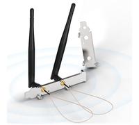 Bingfu Dual Band WiFi Antenna 2.4GHz 5.8GHz 3dBi RP-SMA Antenna + Mini to RP-SMA Pigtail Cable + PCI Back Slot Cover for WiFi Router Wireless Mini PCI Express PCIE Network Card Adapter