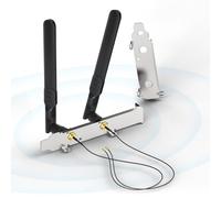 Bingfu Dual Band WiFi Antenna 2.4GHz 5.8GHz 8dBi RP-SMA Male Aerial + 25cm RP-SMA Female Extension Pigtail Cable + PCI Slot Cover for M.2 NGFF Intel Wireless Network Card WiFi Adapter