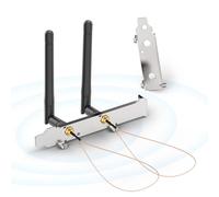 Bingfu Dual Band WiFi Antenna 2.4GHz 5GHz 5.8GHz 3dBi MIMO RP-SMA Male + 2 x 20cm U.FL to RP-SMA Cable + PCIE Slot Bracket for WiFi Router Wireless Mini PCI Express PCIE Network Card Adapter