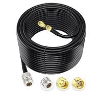 Bingfu Lora Antenna Cable Ultra Low Loss 20ft ALSR240 RF Cables - N Female to RP-SMA Male - with SMA Male Adapter Compatible with Helium HNT Bobcat Miner SyncroBit Gateway Sensecap Hotspot Antennas
